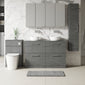 Nuie Arno 1200mm Floor Standing 4-Drawer Vanity & Worktop - Anthracite Woodgrain - welovecouk