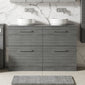 Nuie Arno 1200mm Floor Standing 4-Drawer Vanity & Worktop - Anthracite Woodgrain - welovecouk