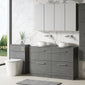 Nuie Arno 1200mm Floor Standing 4-Drawer Vanity & Worktop - Anthracite Woodgrain - welovecouk
