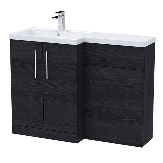  Nuie Arno 1100mm Left Hand Combination - Charcoal Black Woodgrain - welovecouk