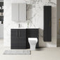 Nuie Arno L-Shaped 1100 Floor Standing Marble Basin Combination Unit - Charcoal Black with Brava Toilet - welovecouk