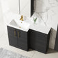 Nuie Arno L-Shaped 1100 Floor Standing Solid Stone Basin Combination Unit - Charcoal Black with Brava Toilet - welovecouk