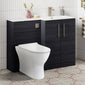 Nuie Arno L-Shaped 1100 Floor Standing Marble Stone Basin Combination Unit - Charcoal Black with Freya Toilet - welovecouk