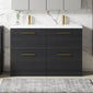 Nuie Arno 1200mm Floor Standing 4-Drawer Vanity & Double Ceramic Basin - Charcoal Black
