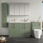 Nuie Arno 1200mm Floor Standing 4-Door Vanity & Double Ceramic Basin - Satin Green