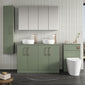 Nuie Arno 1200mm Floor Standing 4-Door Vanity & Worktop - Satin Green - welovecouk