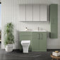 Nuie Arno L-Shaped 1100 Floor Standing Marble Basin Combination Unit - Satin Green with Brava Toilet - welovecouk