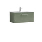 Ryker 800mm Wall Hung 1 Drawer Vanity & Basin 2 - Satin Green