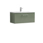 Ryker 800mm Wall Hung 1 Drawer Vanity & Basin 4 - Satin Green