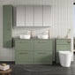 Nuie Arno 1200mm Floor Standing 4-Drawer Vanity & Worktop - Satin Green - welovecouk