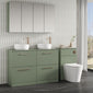 Nuie Arno 1200mm Floor Standing 4-Drawer Vanity & Worktop - Satin Green - welovecouk
