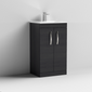 Mantello 500mm Floor Standing 2-Door Basin Vanity Unit - Charcoal Black