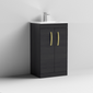 Mantello 500mm Floor Standing 2-Door Basin Vanity Unit - Charcoal Black