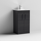 Mantello 500mm Floor Standing 2-Door Basin Vanity Unit - Charcoal Black