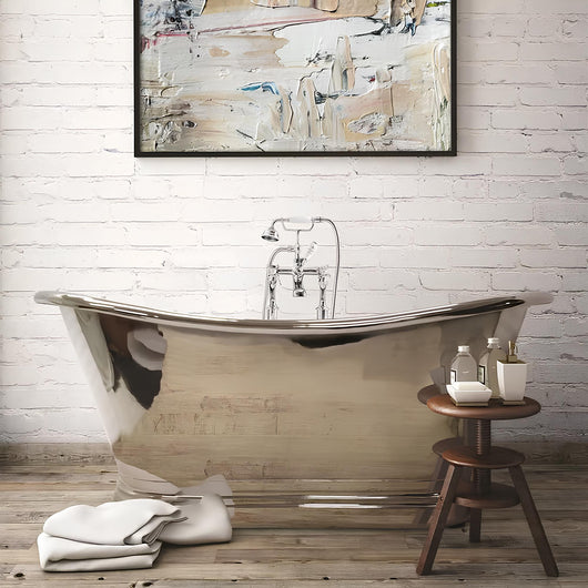  BC Designs Freestanding Boat Bath 1700  x 725mm - Nickel