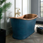 BC Designs Freestanding Boat Bath 1700 x 725mm - Copper Patinata Blue