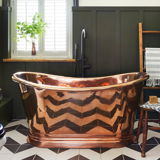  BC Designs Freestanding Boat Bath 1700  x 725mm - Copper
