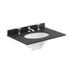  Classique 600mm Floor Standing 2-Door Unit & Marble Top 3TH - Satin White - welovecouk