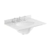  Classique 600mm Floor Standing 2-Door Unit & Marble Top 3TH - Satin White - welovecouk