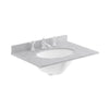  Classique 600mm Floor Standing 2-Door Unit & Marble Top 3TH - Satin White - welovecouk