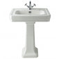 Bayswater Victrion Basin with Full Pedestal 640mm Wide - 1 Tap Hole