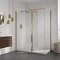 Aquadart Wetroom 8 Glass Panel 800mm Clear With Brushed Brass Profile Pack