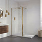 Aquadart Wetroom 8 Glass Panel 800mm Clear With Brushed Brass Profile Pack