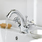 Hudson Reed White Topaz With Crosshead Mono Basin Mixer - Chrome / White - BC305HX