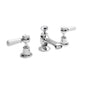 Hudson Reed White Topaz With Lever 3 Tap Hole Basin Mixer - Chrome / White - BC307DL