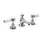 Hudson Reed White Topaz With Lever 3 Tap Hole Basin Mixer - Chrome / White - BC307HL