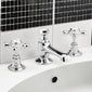 Hudson Reed White Topaz With Crosshead 3 Tap Hole Basin Mixer - Chrome / White - BC307HX