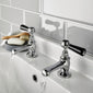 Hudson Reed Black Topaz With Lever Basin Taps - Chrome / Black - BC401HL