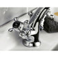 Hudson Reed Black Topaz With Crosshead Mono Basin Mixer - Chrome / Black - BC405HX