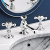  Hudson Reed Black Topaz With Crosshead 3 Tap Hole Basin Mixer - Chrome / Black - BC407HX - welovecouk