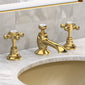 Hudson Reed Brass Topaz With Crosshead 3 Tap Hole Basin Mixer - Brushed Brass