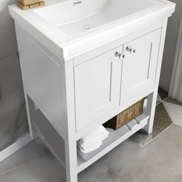 Bexley 600 Floor Standing 2-Door Vanity Unit & Classic Basin 1 Tap Hole ...