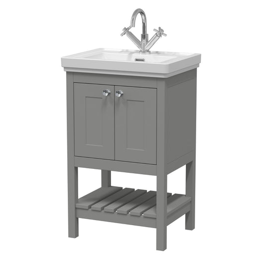  Bexley 500 Floor Standing 2-Door Vanity Unit & Classic Basin 1 Tap Hole - Cool Grey