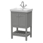 Bexley 500 Floor Standing 2-Door Vanity Unit & Classic Basin 1 Tap Hole - Cool Grey