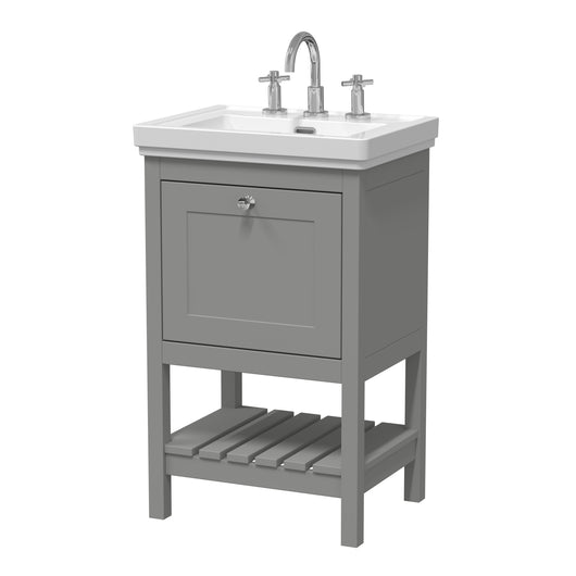  Bexley 500mm Floor Standing Vanity & Basin 3TH - Cool Grey