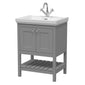 Bexley 600 Floor Standing 2-Door Vanity Unit & Classic Basin 1 Tap Hole - Cool Grey