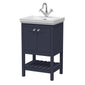 Bexley 500 Floor Standing 2-Door Vanity Unit & Classic Basin 1 Tap Hole - Indigo Blue