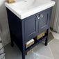 Bexley 500 Floor Standing 2-Door Vanity Unit & Classic Basin 1 Tap Hole - Indigo Blue