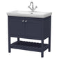 Bexley 800 Floor Standing 2-Door Vanity Unit & Classic Basin 1 Tap Hole - Indigo Blue