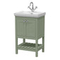 Bexley 500 Floor Standing 2-Door Vanity Unit & Classic Basin 1 Tap Hole - Matt Green