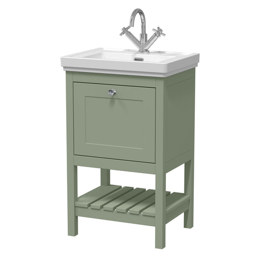  Bexley 500mm Floor Standing Vanity & Basin 1TH - Fern Green