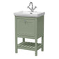 Bexley 500mm Floor Standing Vanity & Basin 1TH - Fern Green