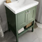 Bexley 500 Floor Standing 2-Door Vanity Unit & Classic Basin 1 Tap Hole - Matt Green