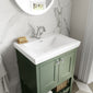 Bexley 500 Floor Standing 2-Door Vanity Unit & Classic Basin 1 Tap Hole - Matt Green