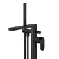 Nuie Binsey Cyprus Freestanding Bath Shower Mixer with Kit - Matt Black