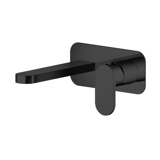  Nuie Binsey Wall Mounted 2 Tap Hole Basin Mixer With Plate - Matt Black